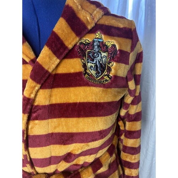 Harry Potter Gryffindor Striped Hooded Plush Fleece Robe Juniors XL (14) - Picture 5 of 10